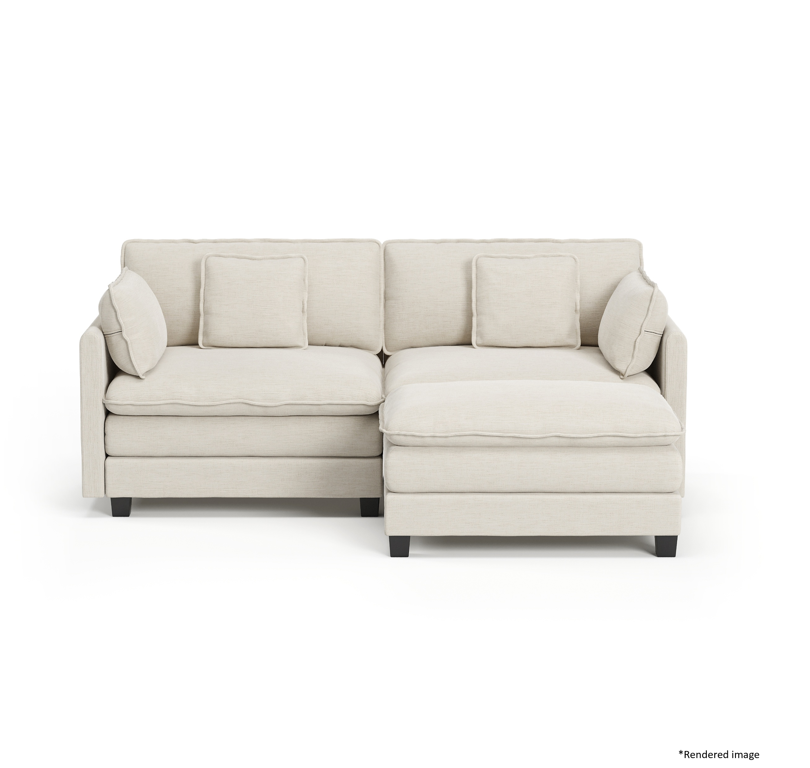 Heaven Modular 2 Seat Sofa & Ottoman in Cloud White