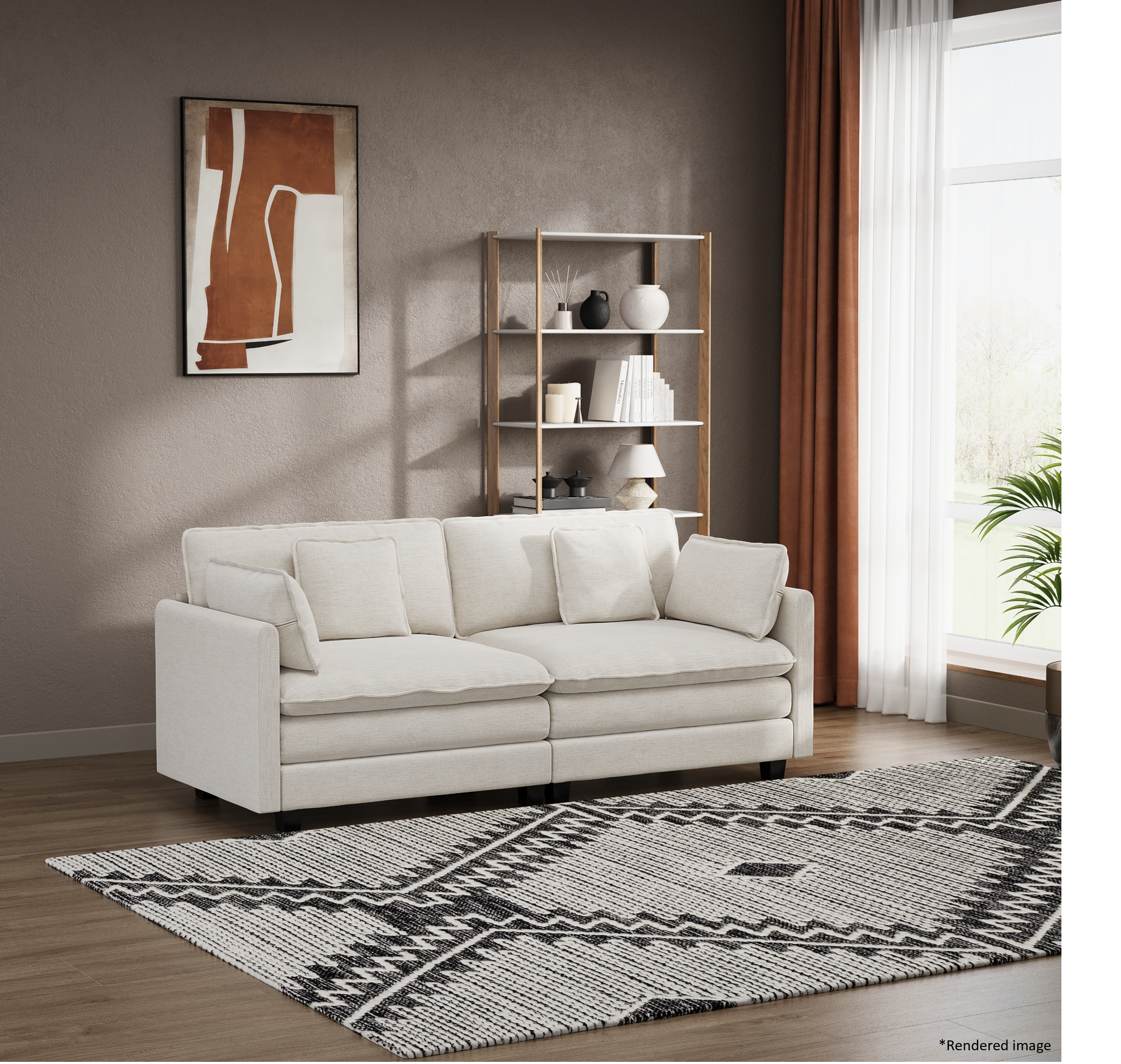 Heaven Modular 2 Seat Sofa in Cloud White