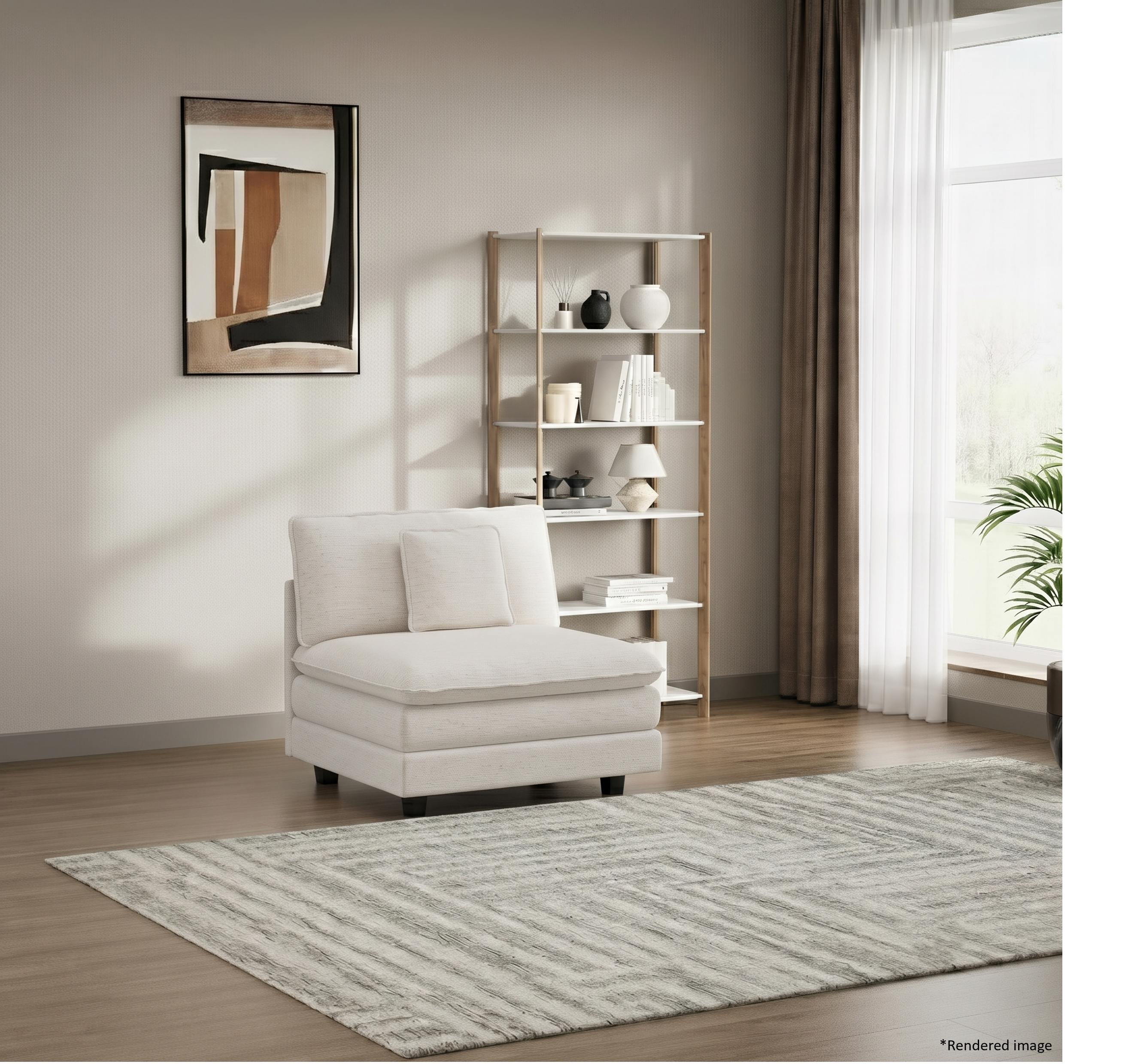 Heaven Modular Armless in Cloud White