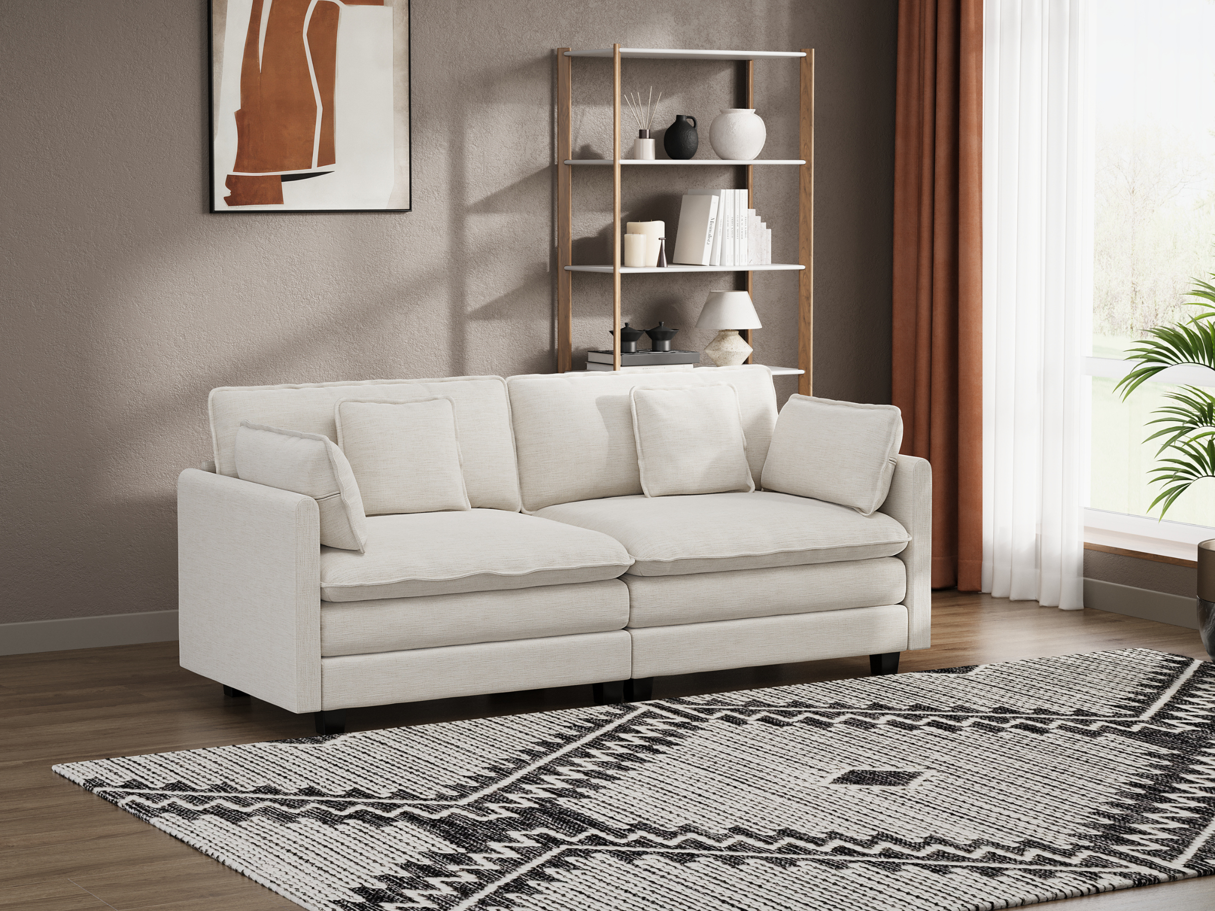 Heaven Modular 2 Seat Sofa in Cloud White