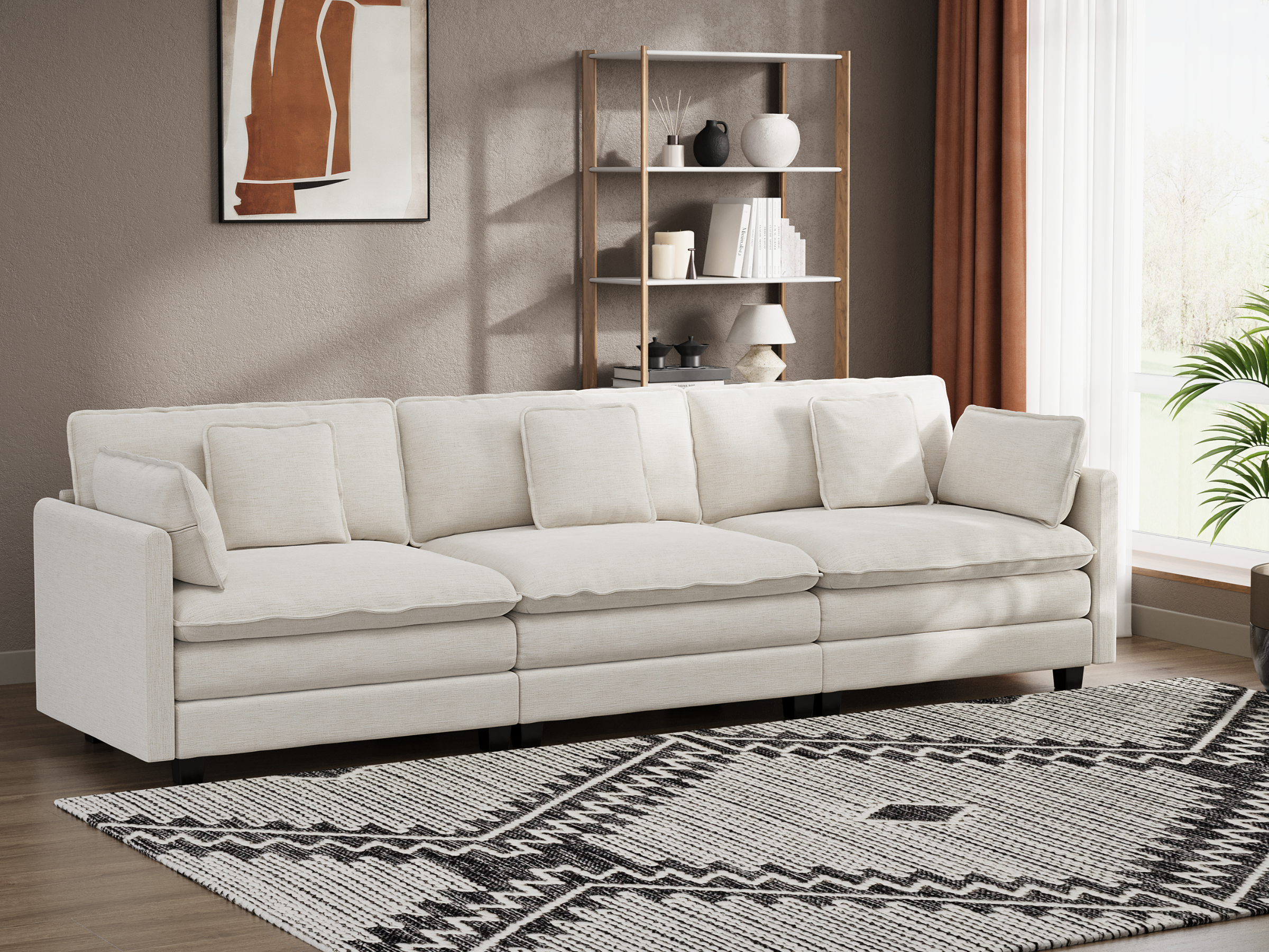 Heaven Modular 3 Seat Sofa in Cloud White