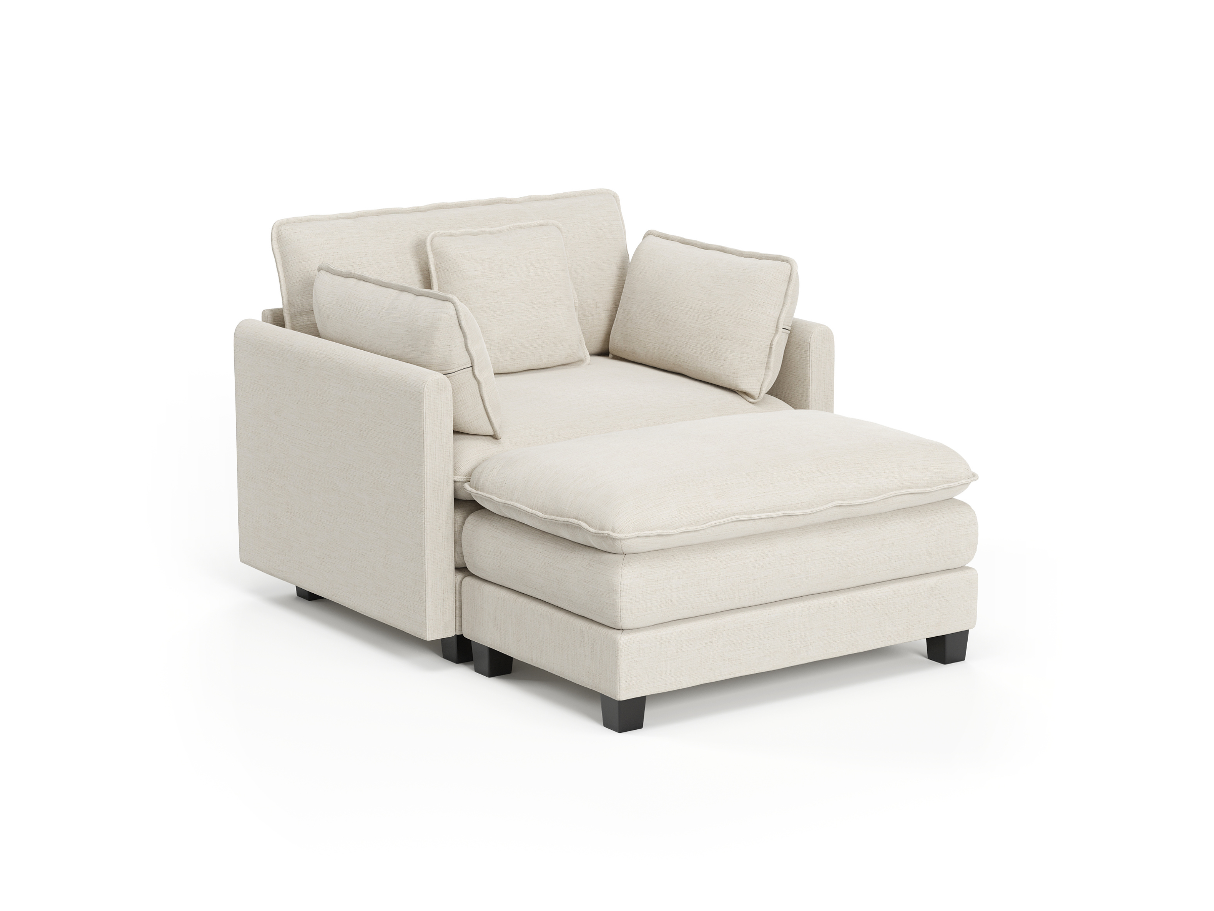Heaven Modular Chair & Ottoman in Cloud White
