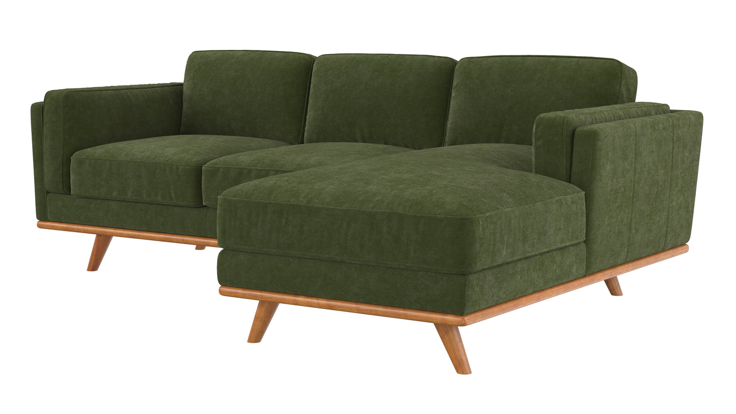Madison Chaise RHF Plush Velvet Forest