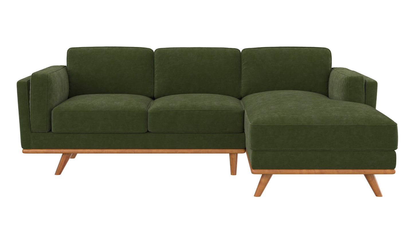 Madison Chaise RHF Plush Velvet Forest