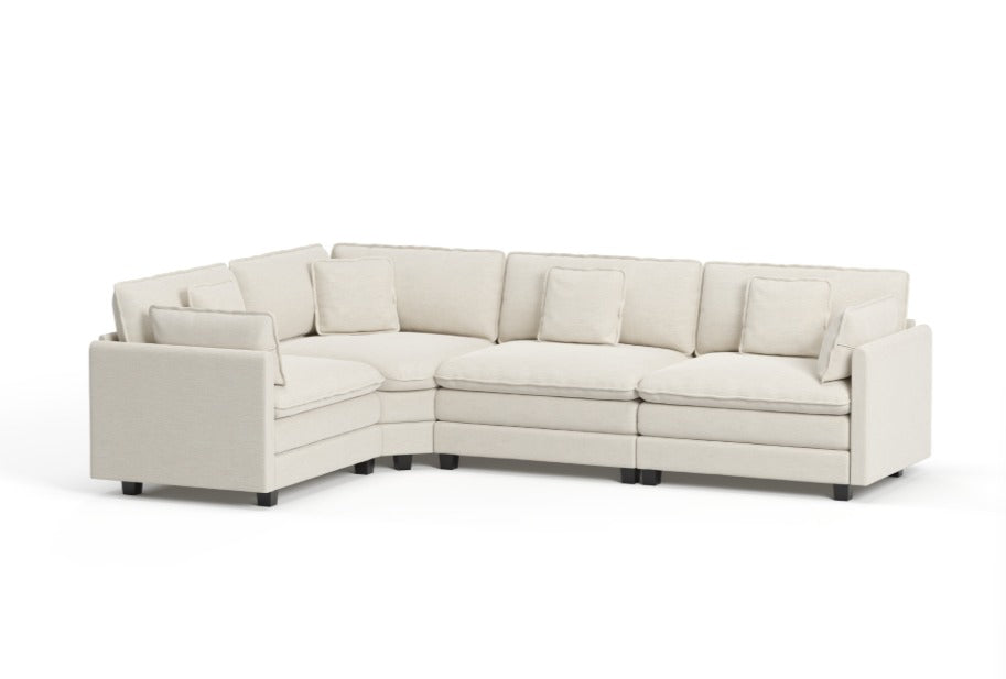 Heaven 4-Piece Corner Modular in Cloud White