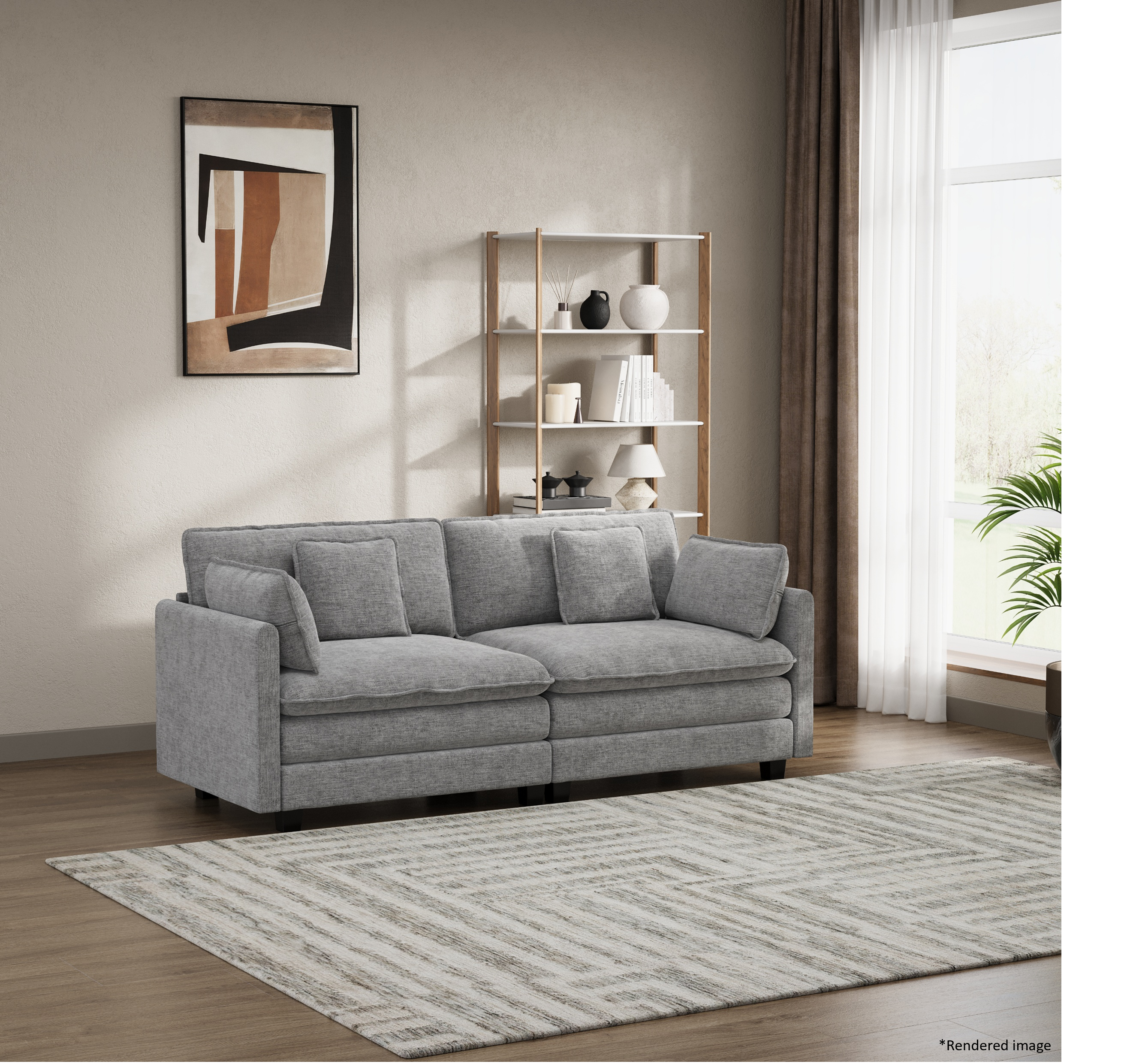 Heaven Modular 2 Seat Sofa in Cloud Mist