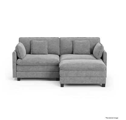 Heaven Modular 2 Seat Sofa & Ottoman in Cloud Mist