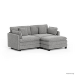 Heaven Modular 2 Seat Sofa & Ottoman in Cloud Mist