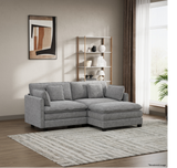 Heaven Modular 2 Seat Sofa & Ottoman in Cloud Mist