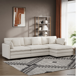 Heaven Modular 3 Seat Sofa & Ottoman in Cloud White