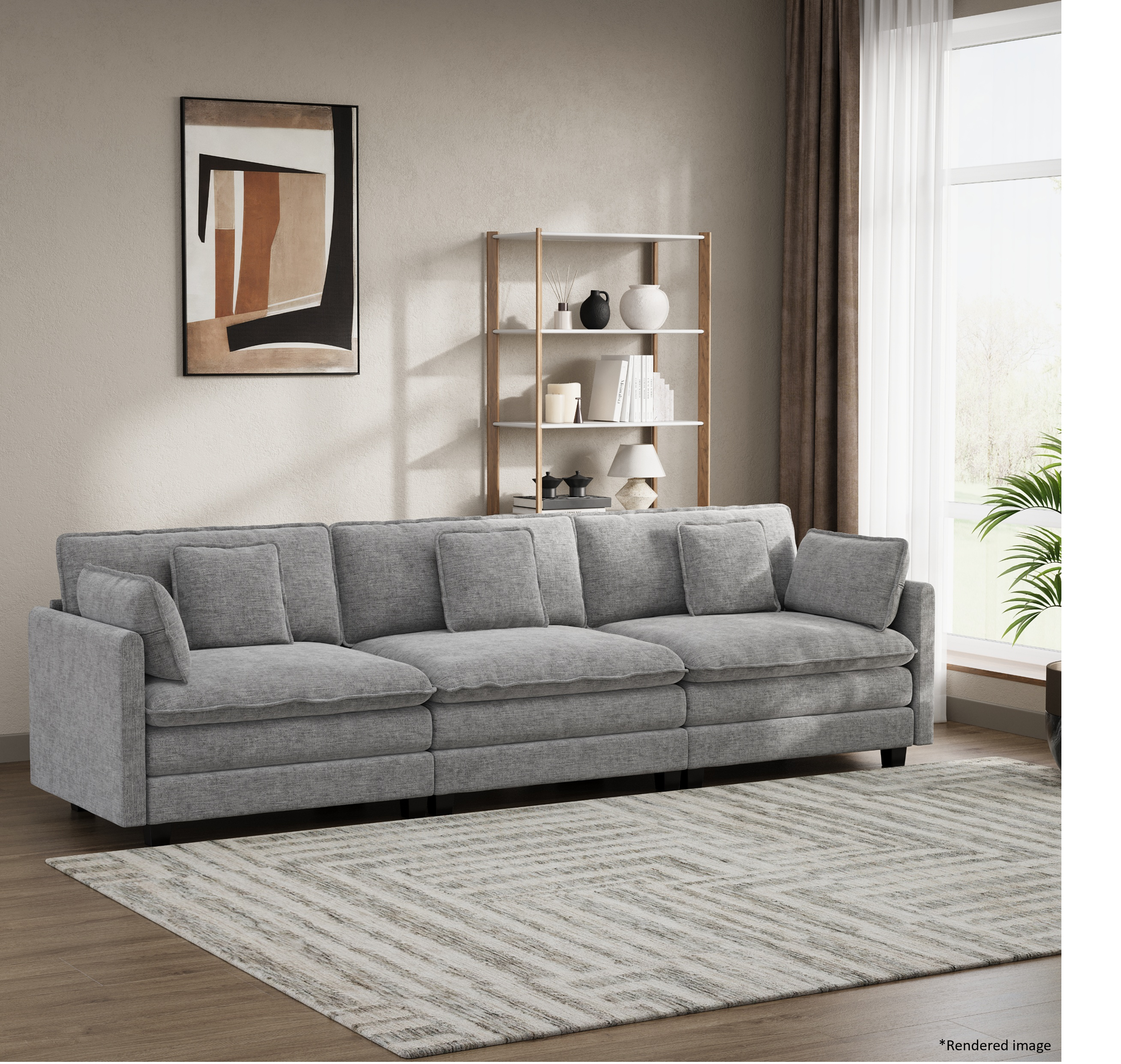 Heaven Modular 3 Seat Sofa in Cloud Mist