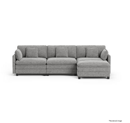 Heaven Modular 3 Seat Sofa & Ottoman in Cloud Mist