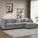 Heaven Modular 3 Seat Sofa & Ottoman in Cloud Mist