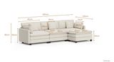Heaven Modular 3 Seat Sofa & Ottoman in Cloud Mist