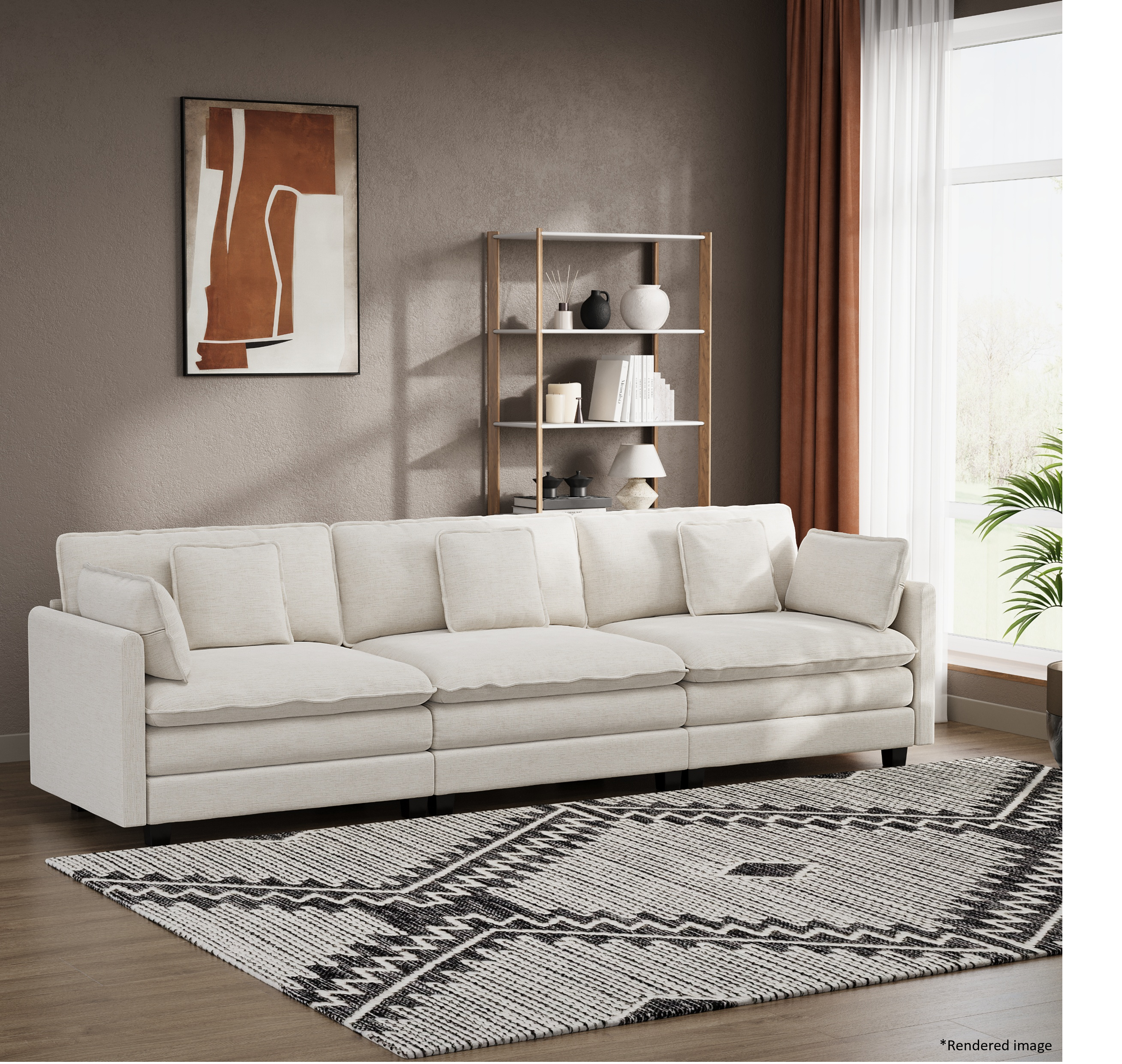 Heaven Modular 3 Seat Sofa in Cloud White