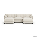 Heaven Modular 3 Seat Sofa with 2 x Ottomans in Cloud White