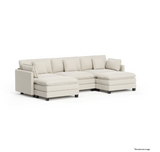 Heaven Modular 3 Seat Sofa with 2 x Ottomans in Cloud White