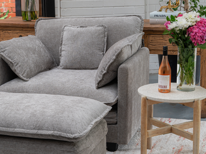 Heaven Modular Chair & Ottoman in Cloud Mist