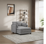Heaven Modular Chair & Ottoman in Cloud Mist