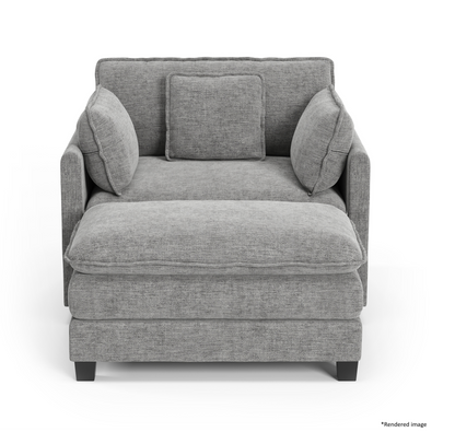 Heaven Modular Chair & Ottoman in Cloud Mist