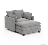 Heaven Modular Chair & Ottoman in Cloud Mist