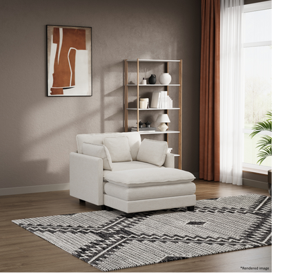 Heaven Modular Chair & Ottoman in Cloud White