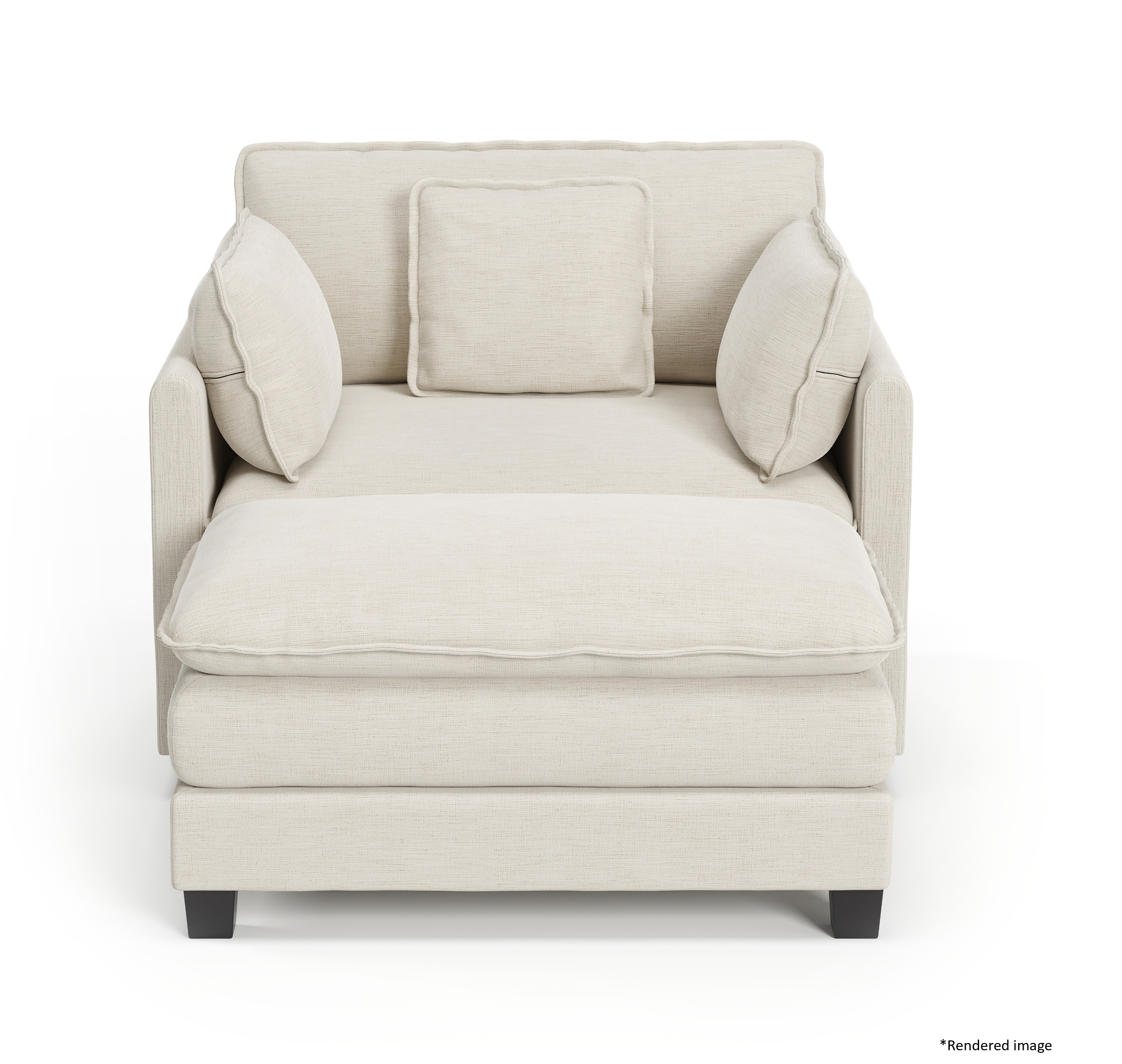 Heaven Modular Chair & Ottoman in Cloud White