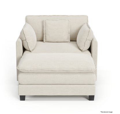 Heaven Modular Chair & Ottoman in Cloud White