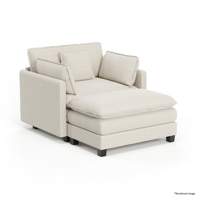 Heaven Modular Chair & Ottoman in Cloud White