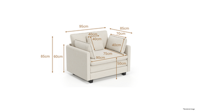 Heaven Modular Chair in Cloud Mist