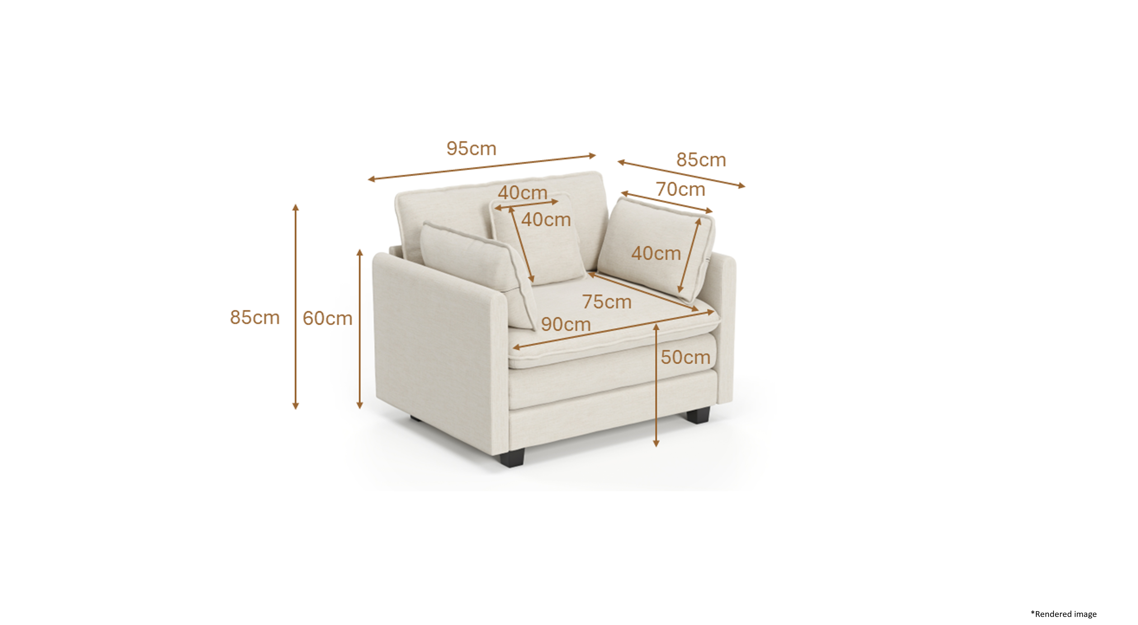 Heaven Modular Chair in Cloud Mist