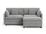 Heaven Modular 2 Seat Sofa & Ottoman in Cloud Mist