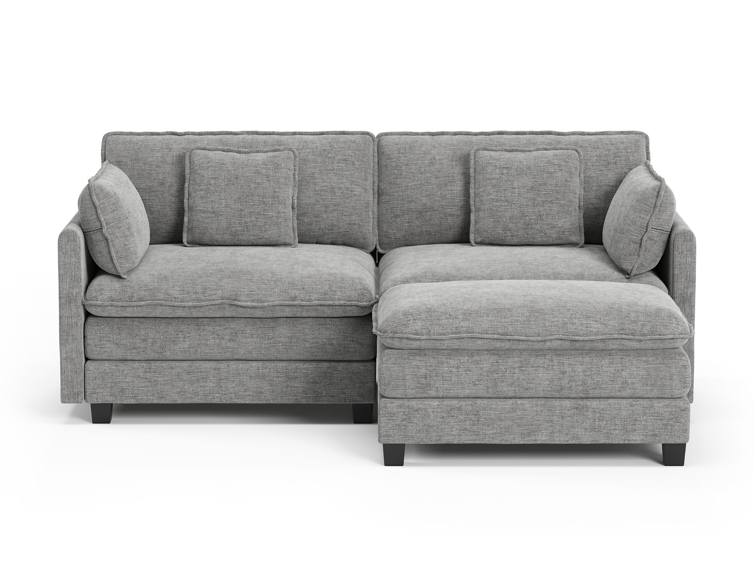 Heaven Modular 2 Seat Sofa & Ottoman in Cloud Mist