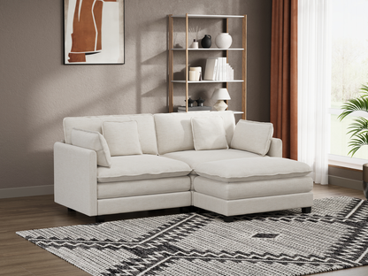 Heaven Modular 2 Seat Sofa & Ottoman in Cloud White
