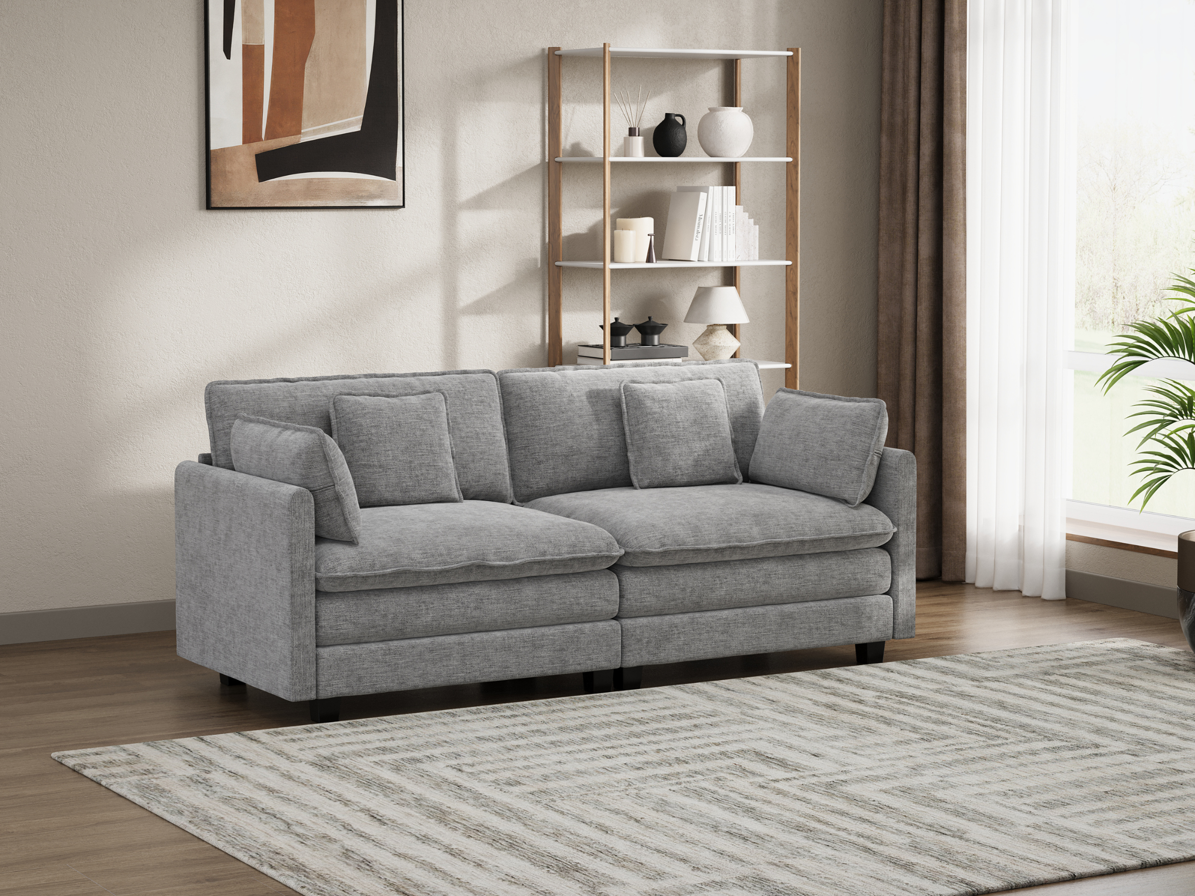 Heaven Modular 2 Seat Sofa in Cloud Mist