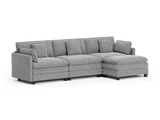 Heaven Modular 3 Seat Sofa & Ottoman in Cloud Mist