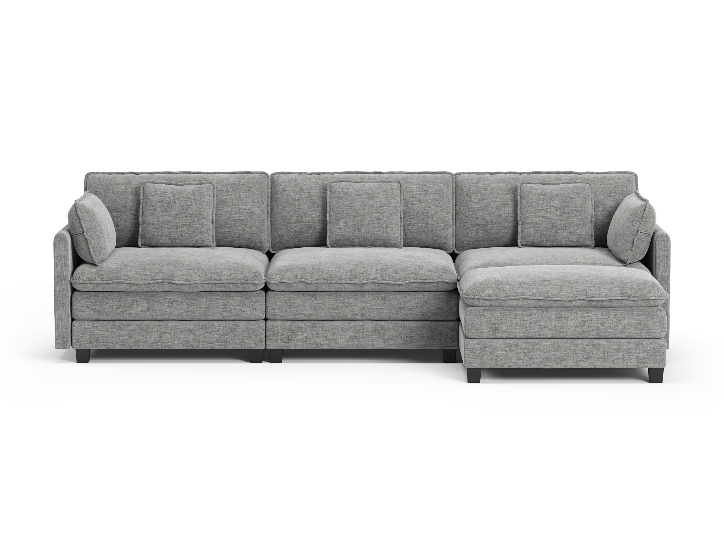 Heaven Modular 3 Seat Sofa & Ottoman in Cloud Mist