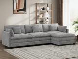 Heaven Modular 3 Seat Sofa & Ottoman in Cloud Mist