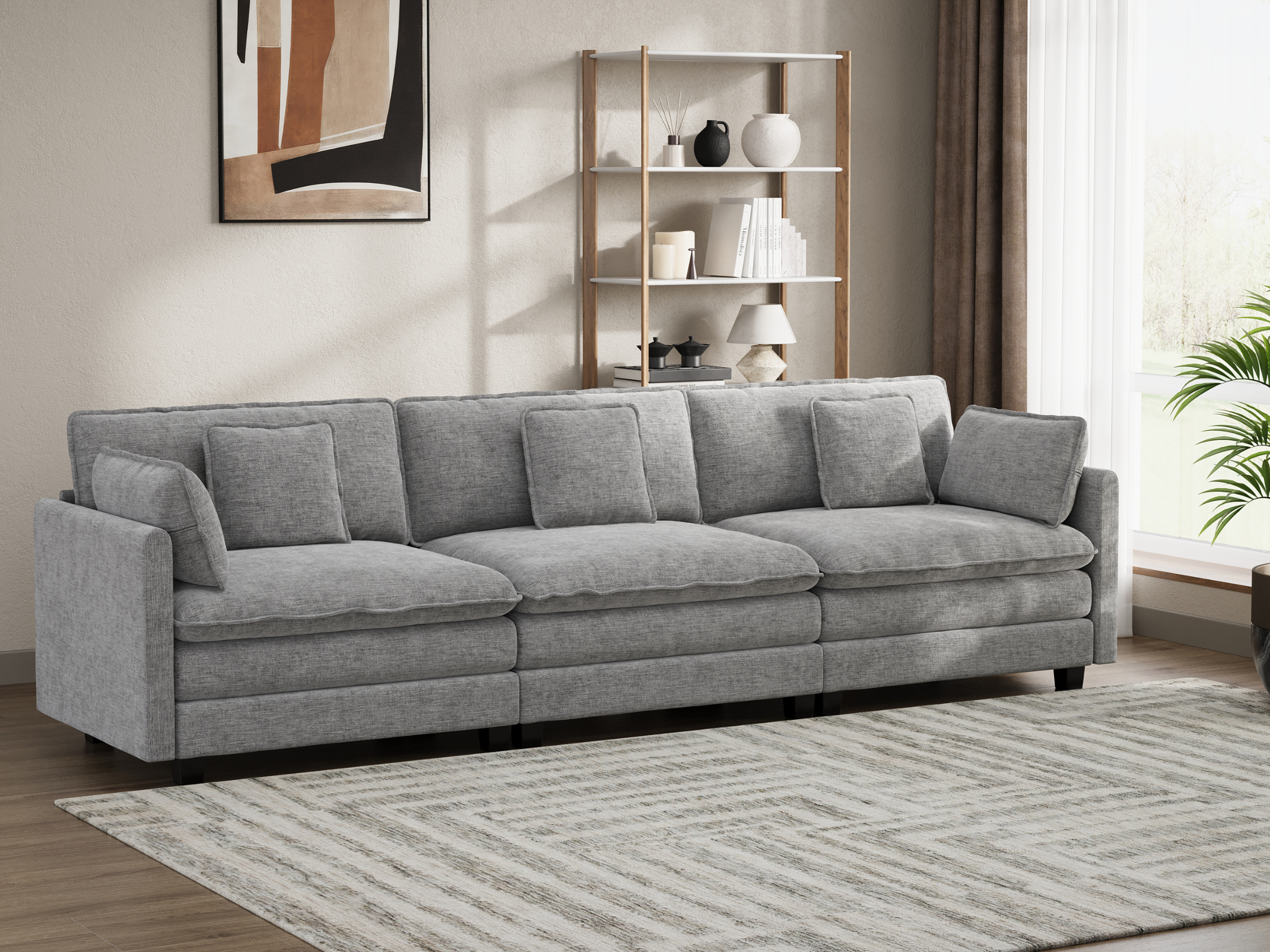 Heaven Modular 3 Seat Sofa in Cloud Mist