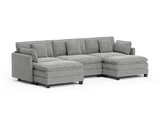 Heaven Modular 3 Seat Sofa with 2 x Ottomans in Cloud Mist