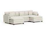 Heaven Modular 3 Seat Sofa with 2 x Ottomans in Cloud White