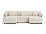 Heaven Modular 3 Seat Sofa with 2 x Ottomans in Cloud White