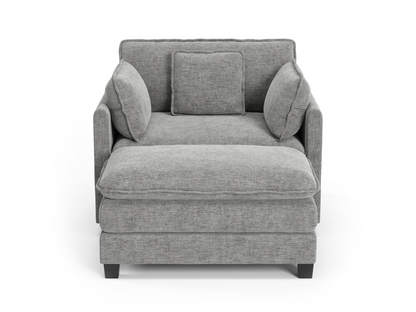 Heaven Modular Chair & Ottoman in Cloud Mist