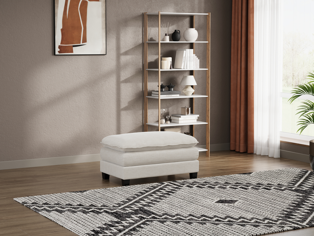 Heaven Ottoman in Cloud White