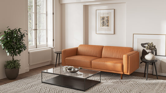 Holloway Sofa Genuine Leather Tan