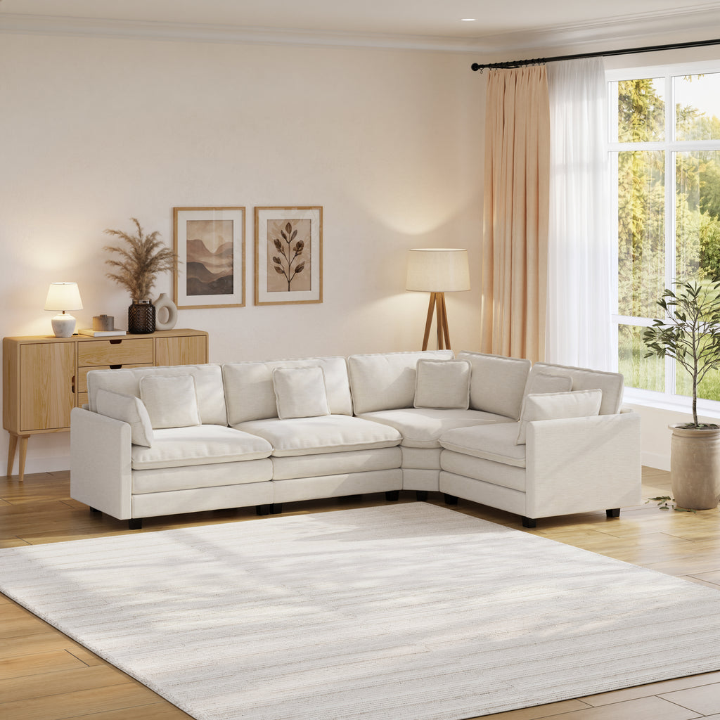Heaven 4-Piece Corner Modular in Cloud White