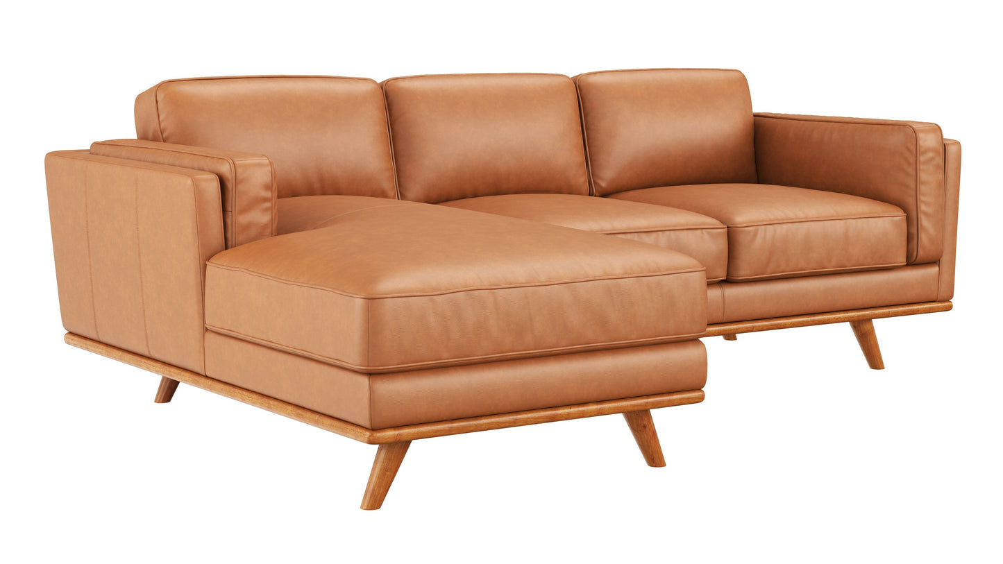 Madison LHF Chaise Genuine Leather Tan