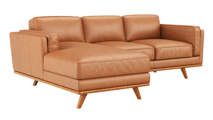 Madison LHF Chaise Genuine Leather Tan