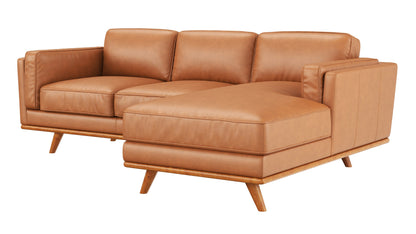Madison RHF Chaise Genuine Leather Tan