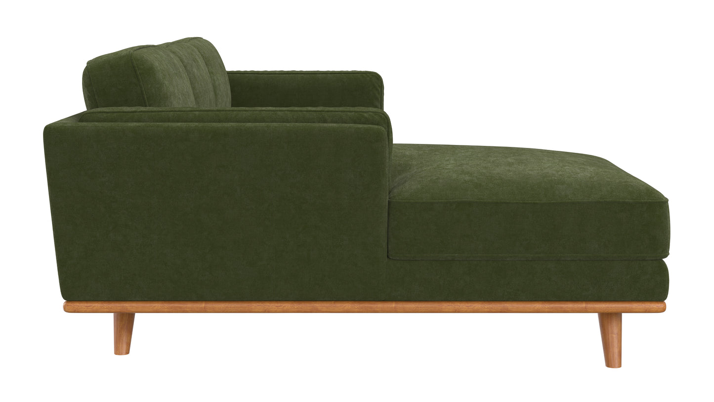 Madison Chaise RHF Plush Velvet Forest